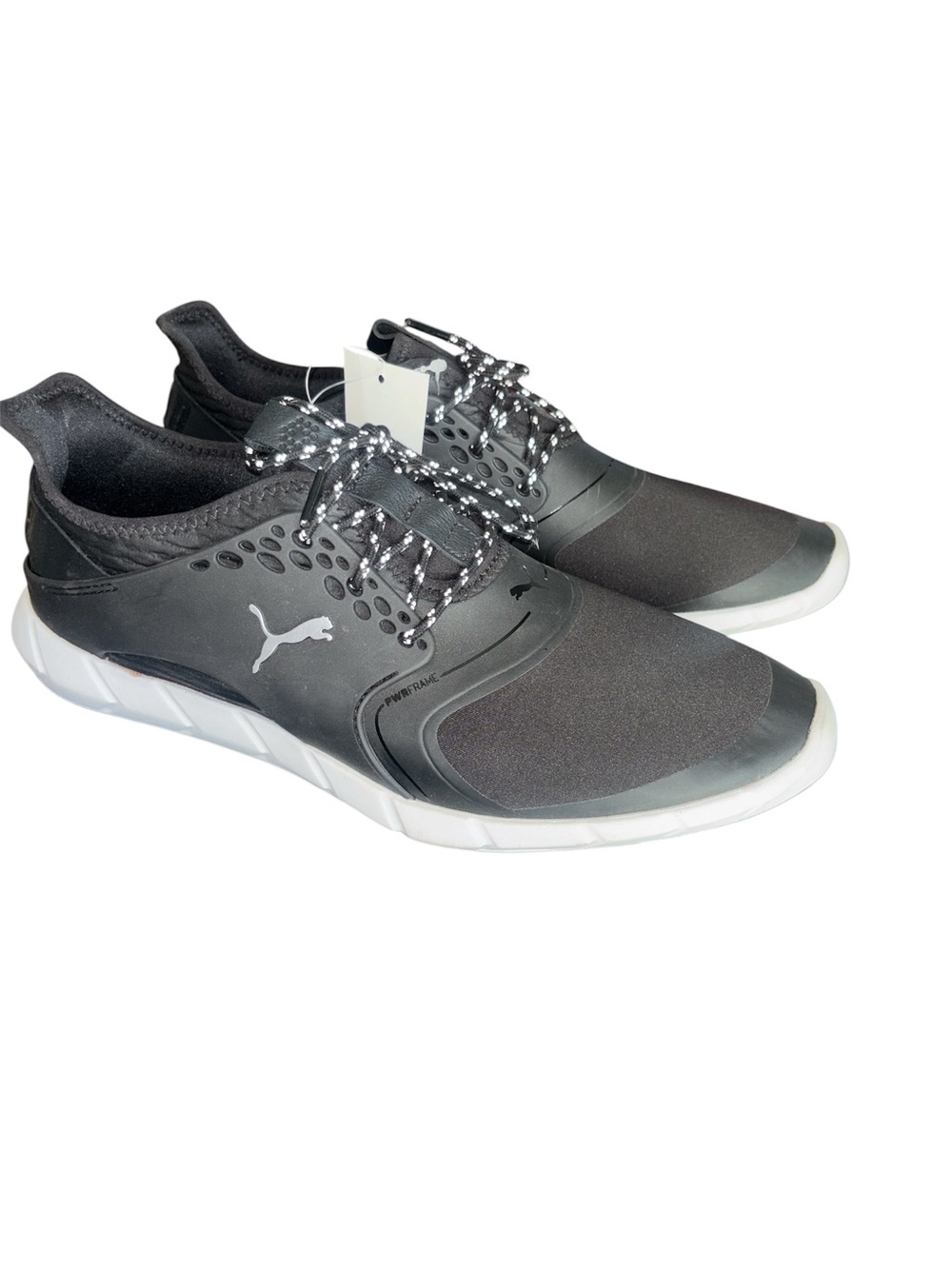 Puma Black and White Knit Slip-On Training Shoes men’s